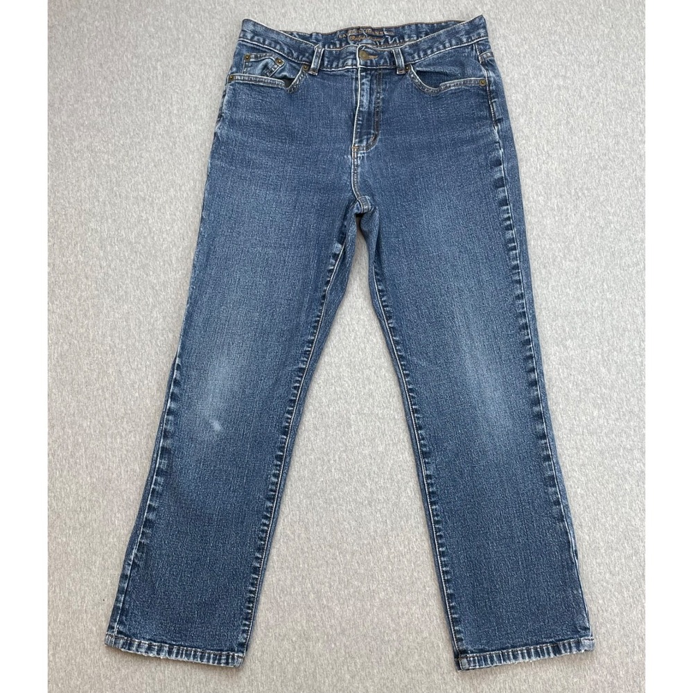 Lauren Ralph Lauren Jeans Womens 8P Blue Cotton Blend Stretch Straight Mid-Rise